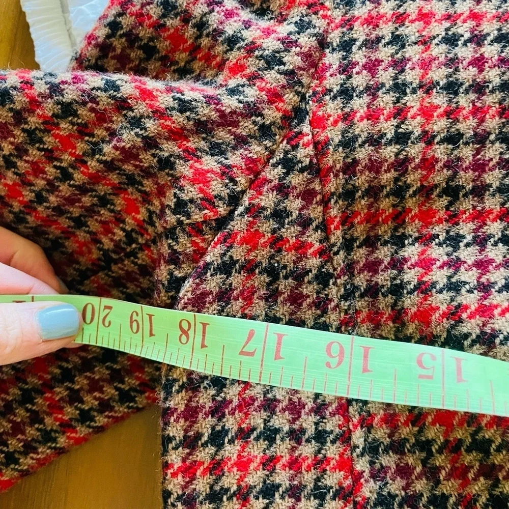 Talbots Petite Herringbone Plaid Velvet Collar Blazer - Picture 13 of 15